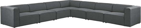 red leather sectional sofa with chaise Modway Furniture Sofas and Armchairs Gray