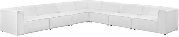 white sleeper sectional Modway Furniture Sofas and Armchairs White