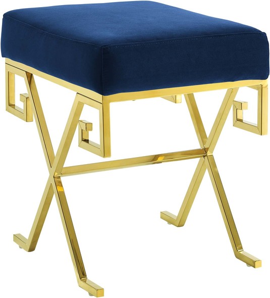 patterned ottoman bench Modway Furniture Benches and Stools Gold Navy