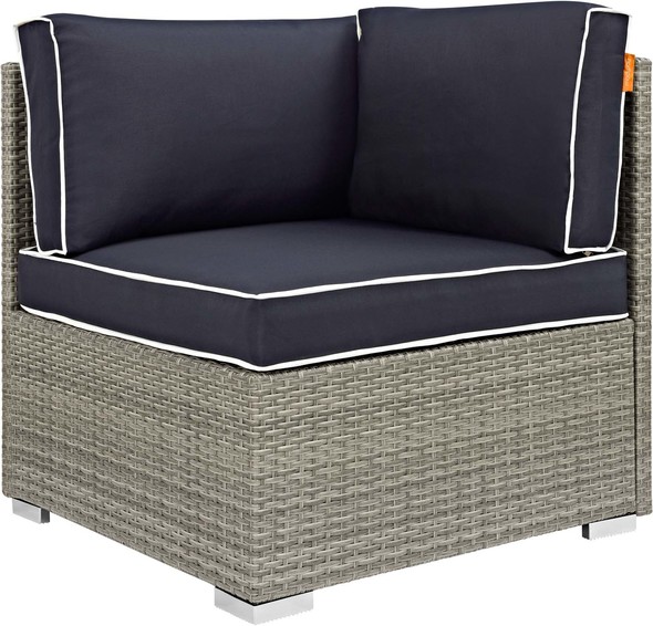 outdoor seating black Modway Furniture Sofa Sectionals Light Gray Navy