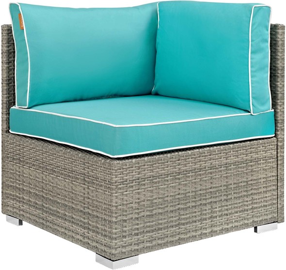 set perabot Modway Furniture Sofa Sectionals Light Gray Turquoise