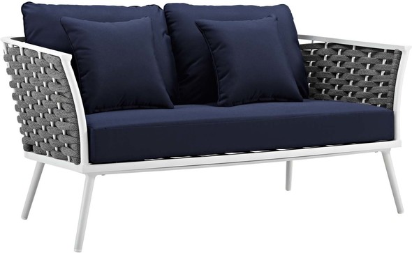modern loveseat sofa Modway Furniture Sofa Sectionals White Navy