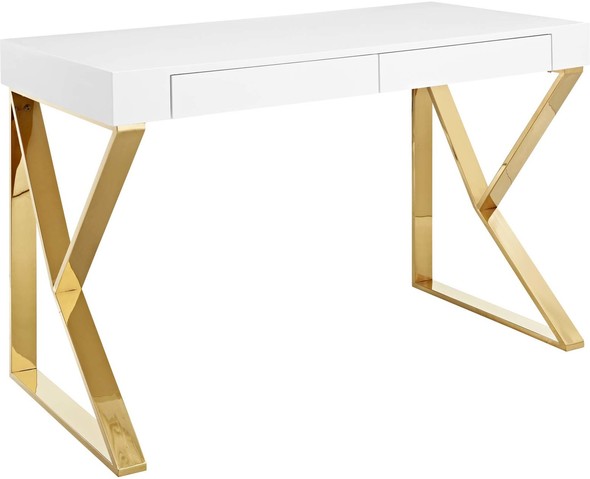 desk sets for home office Modway Furniture Computer Desks White Gold