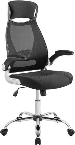 grey upholstered desk chair Modway Furniture Office Chairs Black
