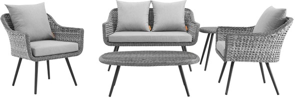 Modway Furniture Sofa Sectionals Sofas and Loveseat Gray Gray