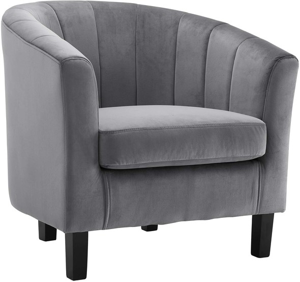 blue velvet chair with ottoman Modway Furniture Sofas and Armchairs Gray