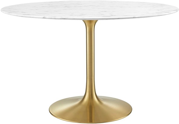 small 6 person dining table Modway Furniture Bar and Dining Tables Gold White