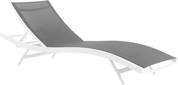 teakwood lounge chair Modway Furniture Daybeds and Lounges Chairs White Gray