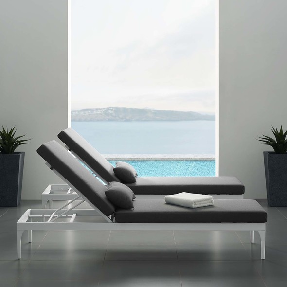Modway Furniture Daybeds and Lounges Chairs White Charcoal