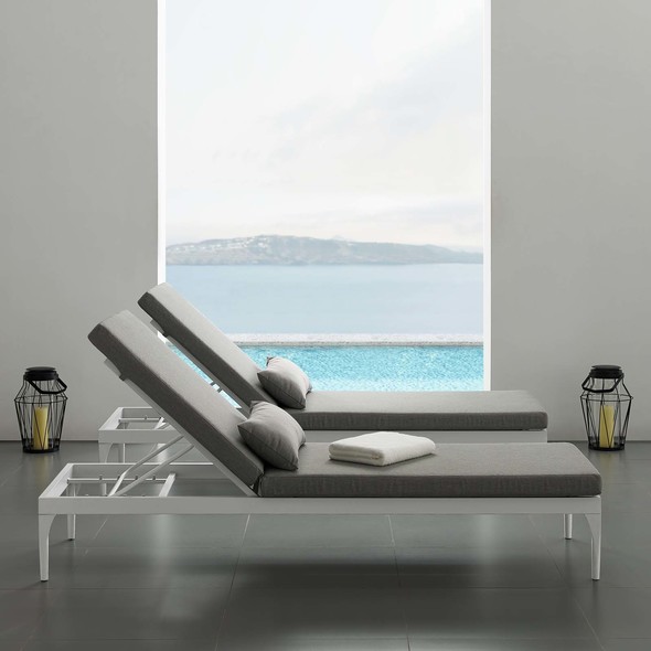 Modway Furniture Daybeds and Lounges Chairs White Gray