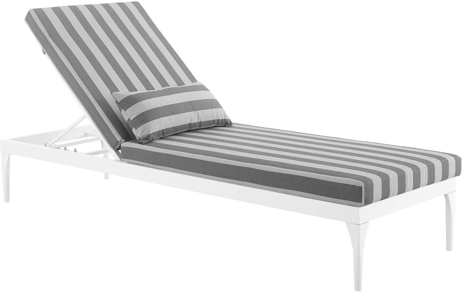 Modway Furniture Daybeds and Lounges Chairs White Striped Gray