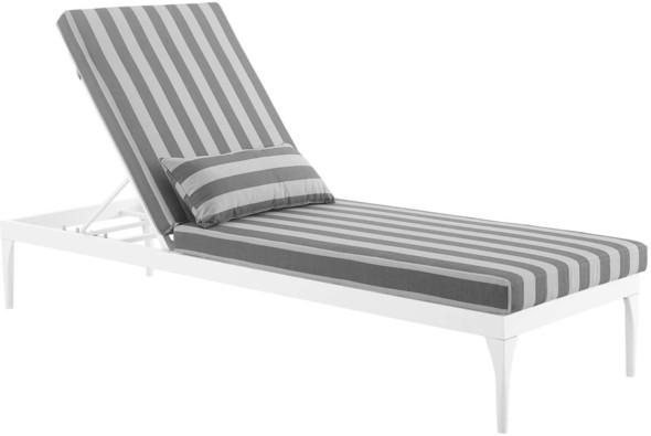Modway Furniture Daybeds and Lounges Chairs White Striped Gray