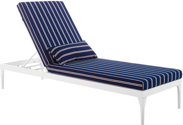Modway Furniture Daybeds and Lounges Chairs White Striped Navy