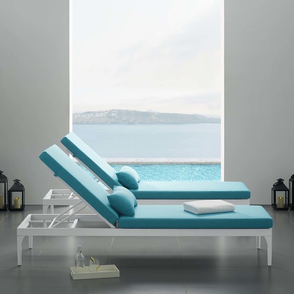 Modway Furniture Daybeds and Lounges Chairs White Turquoise