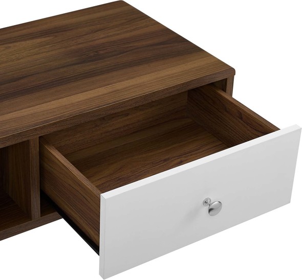Modway Furniture Tables TV Stands-Entertainment Centers Walnut White