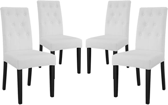upholstered dining chair cream Modway Furniture Dining Chairs White