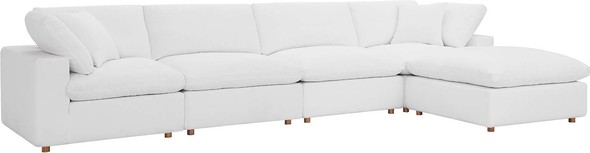 real leather sectional with chaise Modway Furniture Sofas and Armchairs Pure White