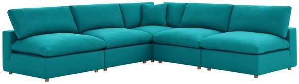 leather sectional with pull out bed Modway Furniture Sofas and Armchairs Teal