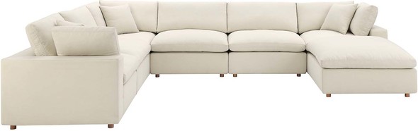 leather couch with studs Modway Furniture Sofas and Armchairs Light Beige