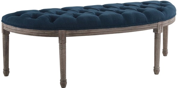 black velvet bench with storage Modway Furniture Benches and Stools Navy
