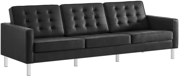 sectional with storage chaise Modway Furniture Sofas and Armchairs Silver Black
