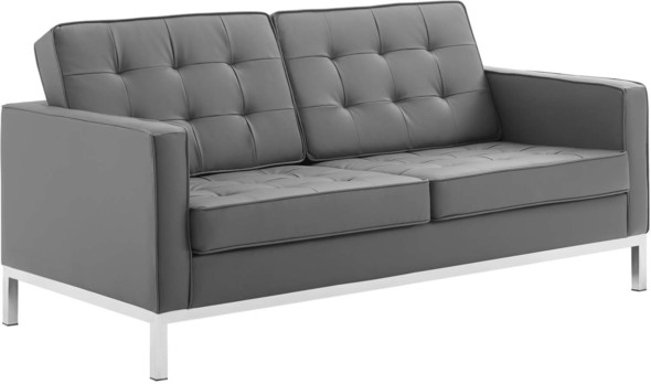 green couch sectional Modway Furniture Sofas and Armchairs Silver Gray