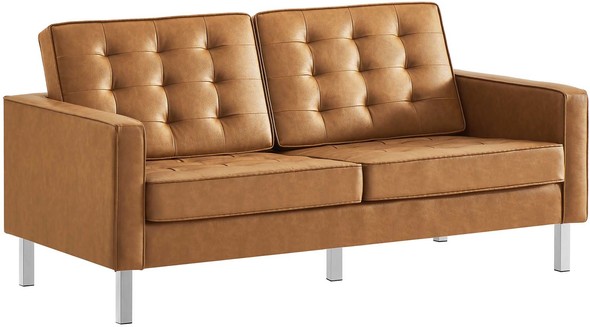 best leather sectional with chaise Modway Furniture Sofas and Armchairs Sofas and Loveseat Silver Tan