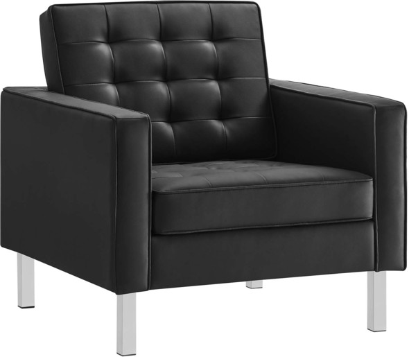unique chaise lounge Modway Furniture Sofas and Armchairs Chairs Silver Black