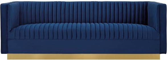 sofa bed l couch Modway Furniture Sofas and Armchairs Navy