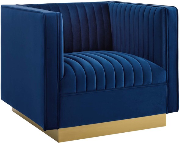 italian leather chair Modway Furniture Sofas and Armchairs Navy