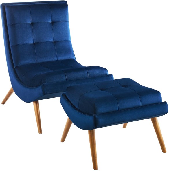 mid century modern accent chair with ottoman Modway Furniture Lounge Chairs and Chaises Navy