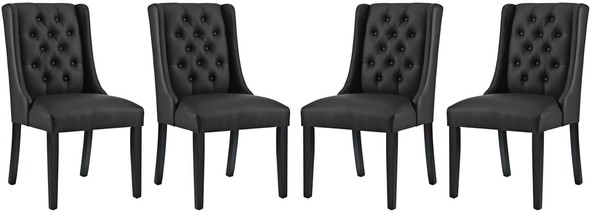 silver velvet chair Modway Furniture Dining Chairs Black
