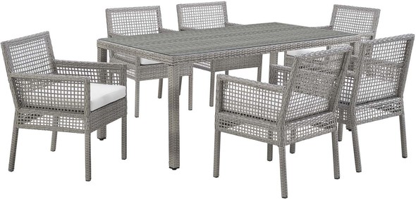 2 person bistro set Modway Furniture Bar and Dining Outdoor Dining Sets Gray White