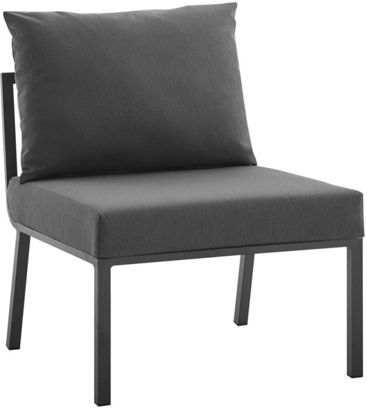 brown chair leather Modway Furniture Bar and Dining Gray Charcoal