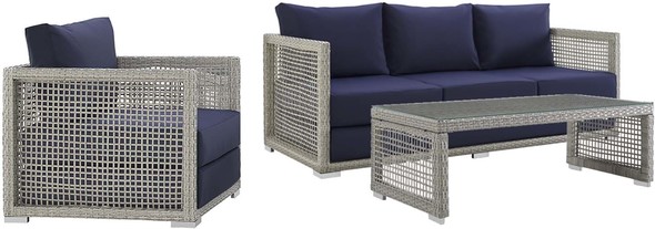 outdoor seating sofa set Modway Furniture Sofa Sectionals Gray Navy
