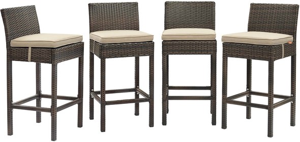  Modway Furniture Bar and Dining Bar Chairs and Stools Brown Beige