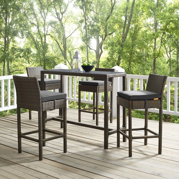  Modway Furniture Bar and Dining Bar Chairs and Stools Brown Charcoal