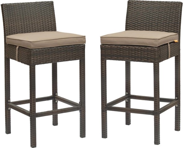 tall wooden bar stools with backs Modway Furniture Bar and Dining Brown Mocha