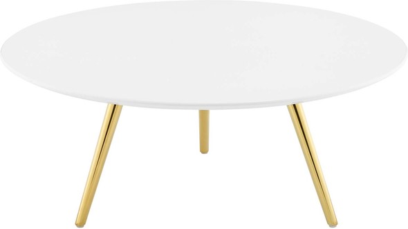 grey and wood side table Modway Furniture Tables Gold White
