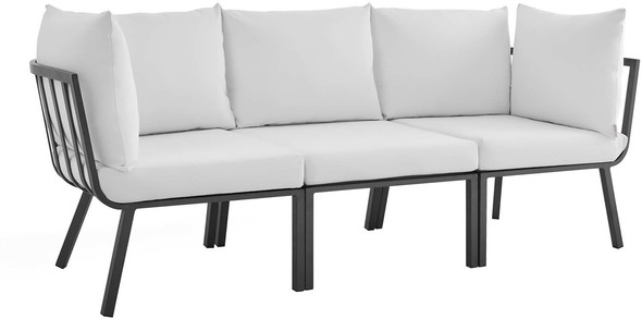leather sectional lounge Modway Furniture Sofa Sectionals Gray White