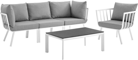 patio furniture sets black Modway Furniture Sofa Sectionals White Gray