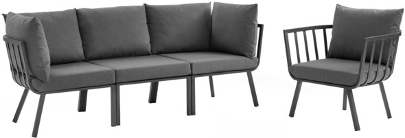 gray outdoor sofa Modway Furniture Sofa Sectionals Gray Charcoal