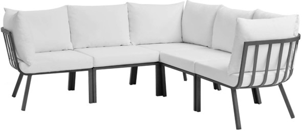 covered patio set Modway Furniture Sofa Sectionals Gray White