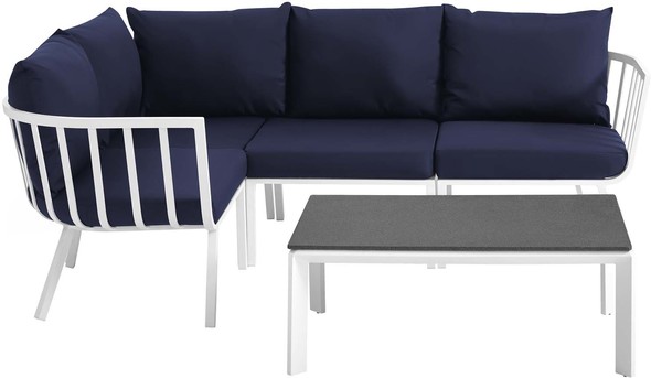 outdoor sectional lounge furniture Modway Furniture Sofa Sectionals White Navy