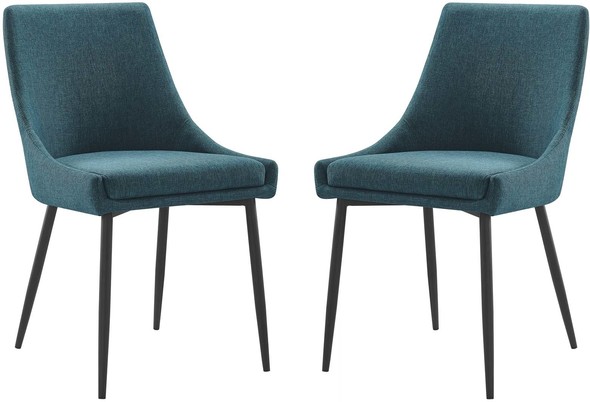 dining set with upholstered chairs Modway Furniture Dining Chairs Black Teal