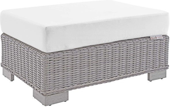white fabric ottoman Modway Furniture Sofa Sectionals Light Gray White