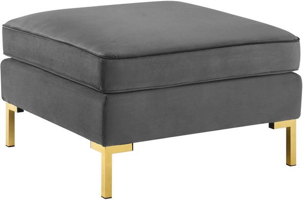 storage ottoman black leather Modway Furniture Sofas and Armchairs Gray