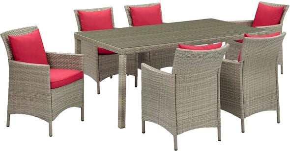 patio conversation sets black Modway Furniture Sofa Sectionals Light Gray Red