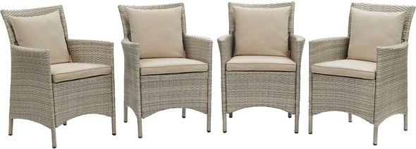 chair dining set Modway Furniture Bar and Dining Light Gray Beige