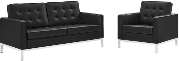 w chair Modway Furniture Sofas and Armchairs Silver Black